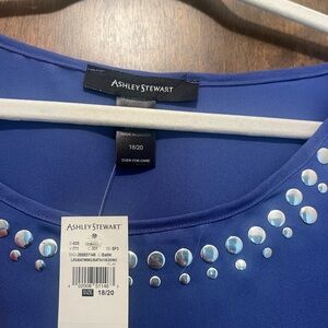 Ashley Stewart Blue Tunic with Silver Accents